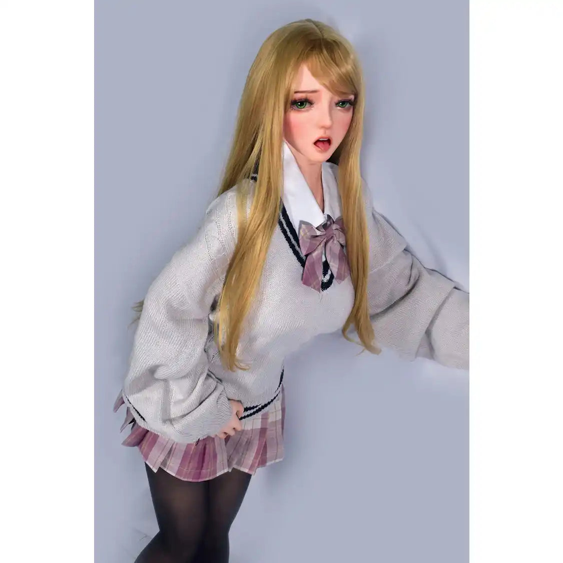 Life like 4ft 11in or 150cm anime style silicone love doll with customizable body face and hair.