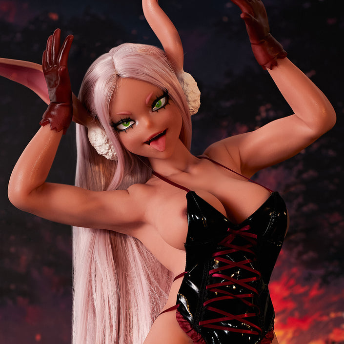 Mila is a devilishly cute 70cm mini sex doll with demon ears, anime eyes, and a sinful smirk. Silicone sculpted and ready to wreak havoc in your bed.