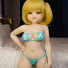 3ft 11in or 120cm tall Aisa.  Anime TPE sex doll with large breasts, blonde hair, red eyes and a light blue bikini. Made by Irokebijin.