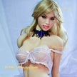 5ft 7in 169cm curvy white female sex doll with long blonde hair, fair skin, and C-cup breasts in pink lingerie.  Made by 6ye.