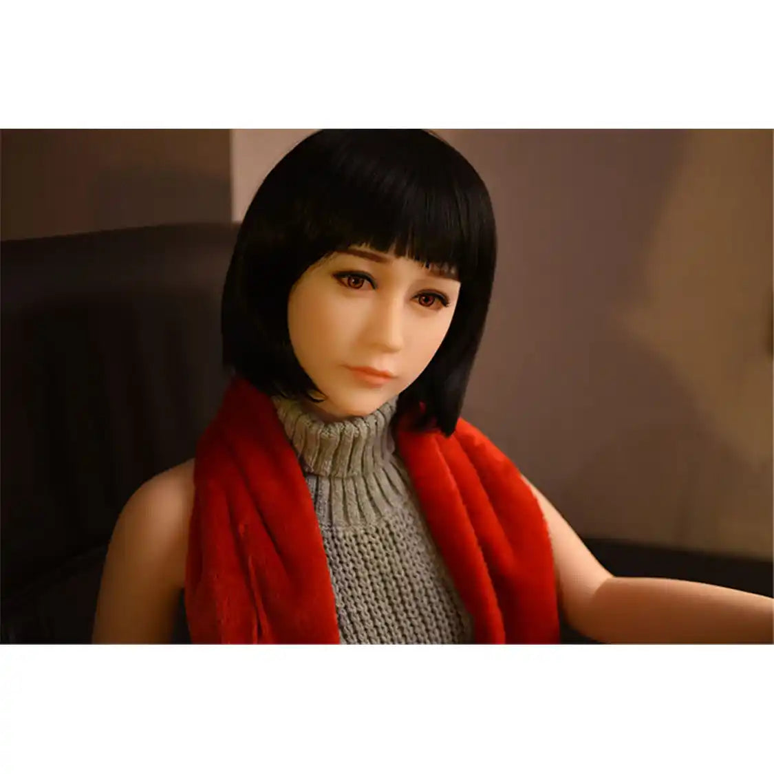 Ai, 53 inch 135cm tall, skinny, flat chested realistic Asian female sex doll with black hair.  Made By SY Doll.