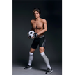 5ft 9in 175cm muscular Asian male sex doll with blonde hair, and a large penis dressed in a soccer outfit.