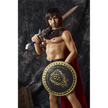 5ft 4in 162cm muscular White DILF sex doll with shaggy dark hair, stubble and a large penis in a gladiator outfit.