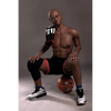 5ft 9in 175cm muscular Black male sex doll bald with a large penis dressed in a basketball outfit.