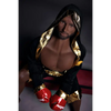 5ft 9in 175cm muscular Black male sex doll bald with a large penis dressed in a boxing outfit.