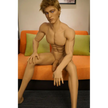 5ft 7in 170cm muscular white male sex doll with abs, giant penis and blonde hair and blue eyes in white underwear made by Doll Forever.