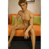 5ft 7in 170cm muscular white male sex doll with abs, giant penis and blonde hair and blue eyes in white underwear made by Doll Forever.