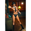 5ft 9in 175cm muscular White male sex doll with dark har, a goatee and mustache, a hat, a tie and stylish underwear with a large penis.