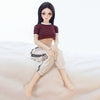 Christina, 60cm anime style mini sex doll with black hair and medium breasts.  Made by SY Doll.  