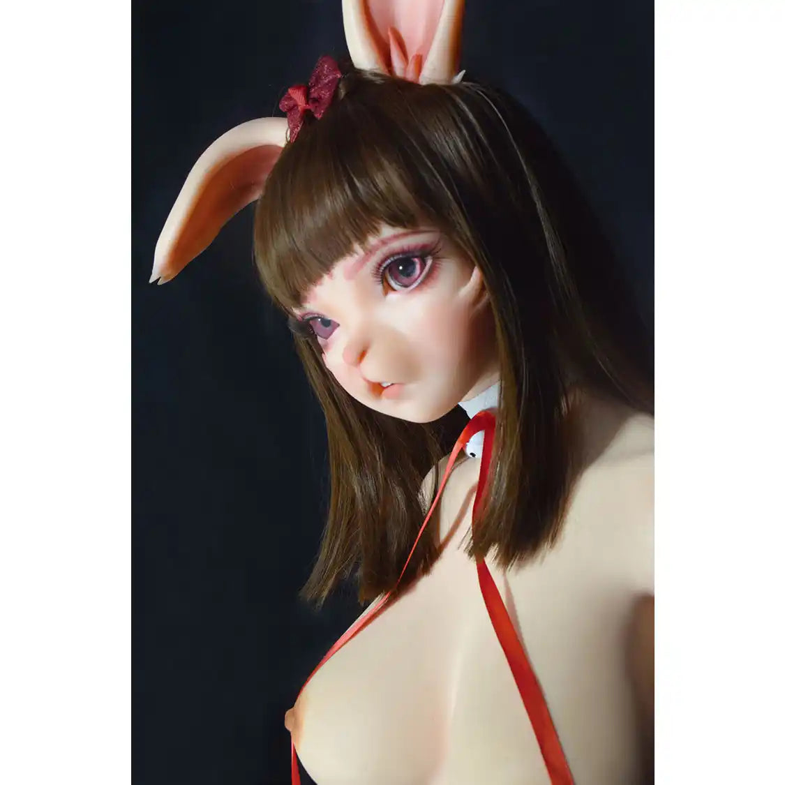 Life like 4ft 11in or 150cm anime style rabbit face silicone love doll with customizable body and hair.