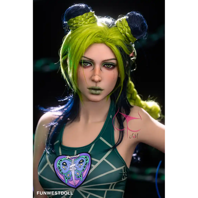 5ft 2in 159cm Caucasian female luxury silicone sex doll by FunWest with blonde hair, A-cup breasts and a slim athletic figure in a swim suit