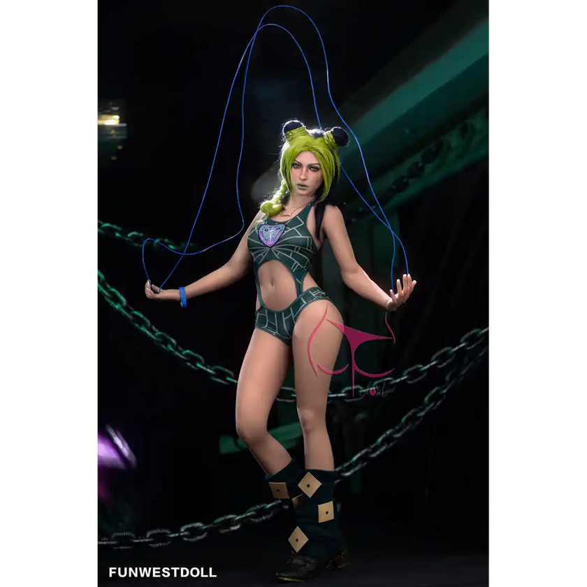 5ft 2in 159cm Caucasian female luxury silicone sex doll by FunWest with blonde hair, A-cup breasts and a slim athletic figure in a swim suit