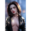 1ft 11in 60cm Elf TPE sex doll with brown hair, glittery cat eyes, medium breasts and a slim athletic figure.