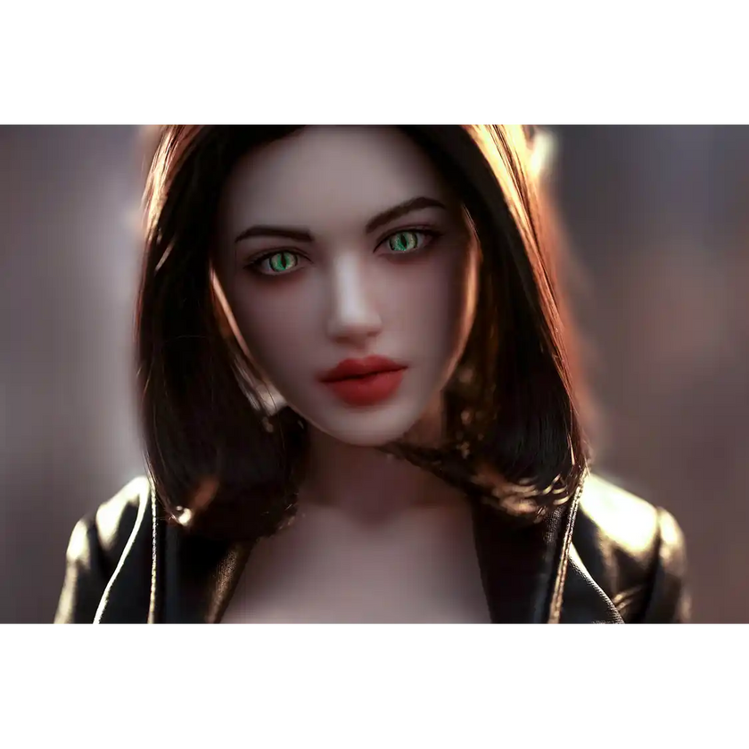 1ft 11in 60cm Elf TPE sex doll with brown hair, glittery cat eyes, medium breasts and a slim athletic figure.