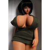 1ft 11in 58cm anime style female mini silicone sex doll with huge breasts, tanned skin and thick curvy body.