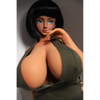 1ft 11in 58cm anime style female mini silicone sex doll with huge breasts, tanned skin and thick curvy body.