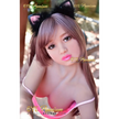 5ft 4in 162cm slim Asian sex doll with long straight silver hair, light skin, and C-cup breasts in a pink top and skirt.Made by 6ye.