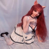 Life like 4ft 11in or 150cm silicone fox love doll with red hair and slim athletic body.