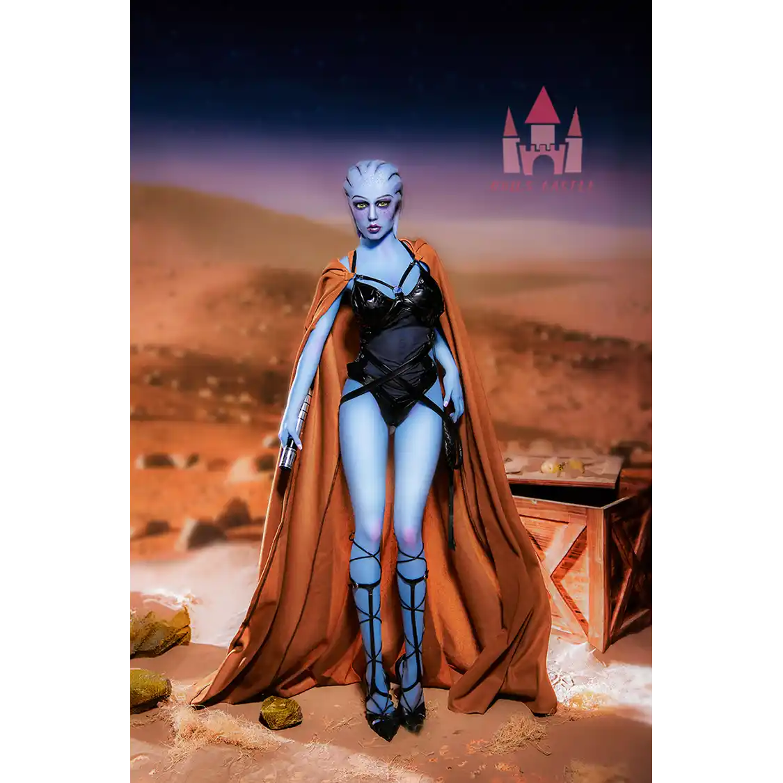 5ft 1in 156cm tall hot blue alien TPE sex doll with a slim figure and large E-cup breasts.