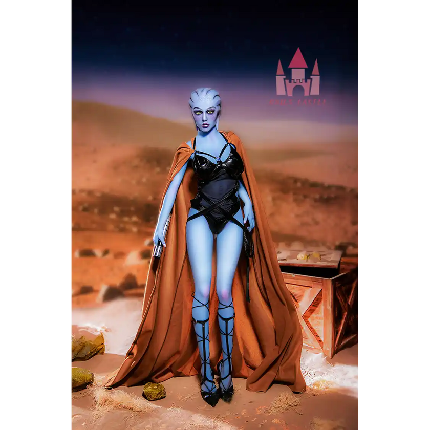 5ft 1in 156cm tall hot blue alien TPE sex doll with a slim figure and large E-cup breasts.