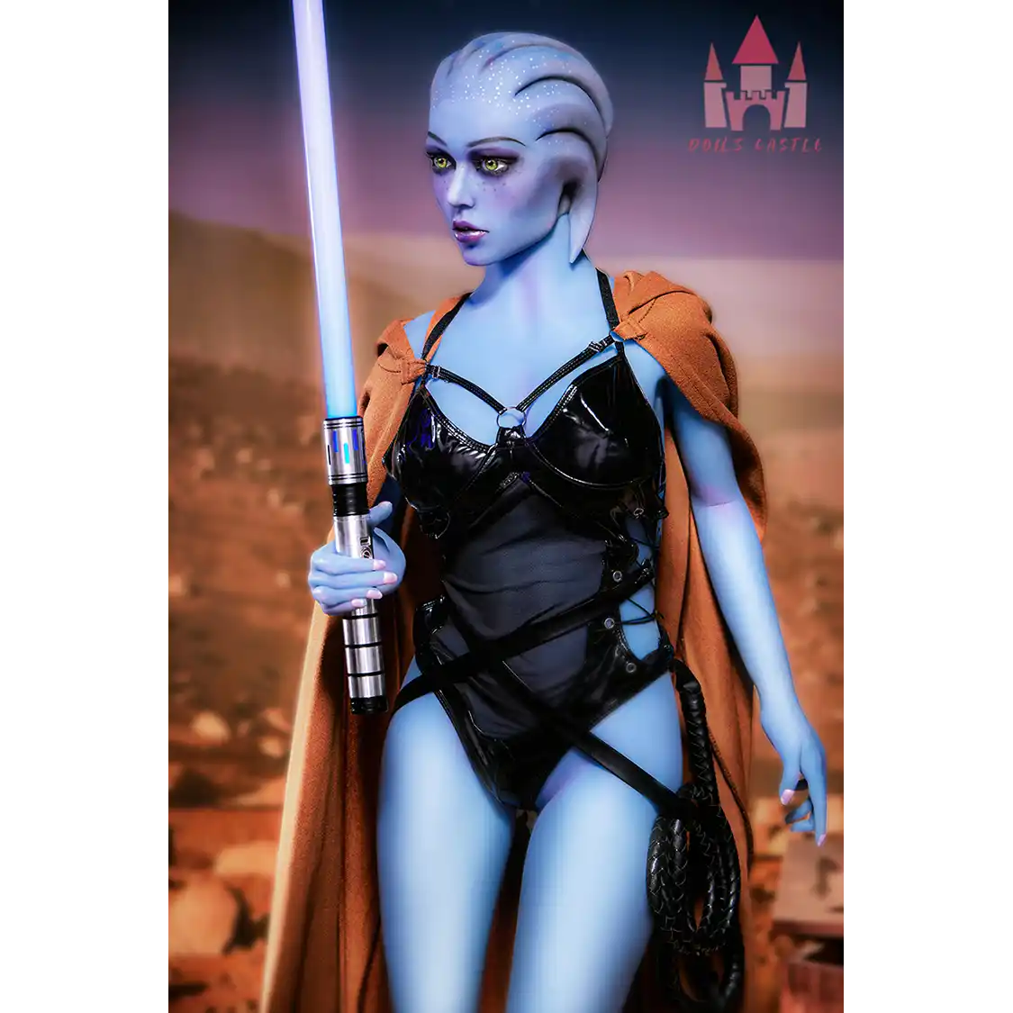 5ft 1in 156cm tall hot blue alien TPE sex doll with a slim figure and large E-cup breasts.