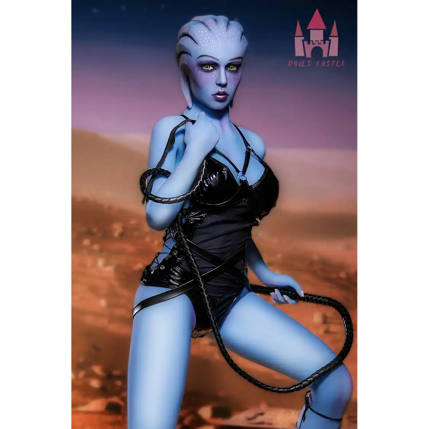 5ft 1in 156cm tall hot blue alien TPE sex doll with a slim figure and large E-cup breasts.
