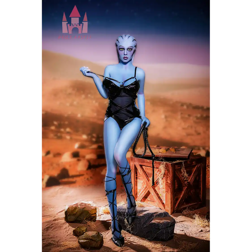 5ft 1in 156cm tall hot blue alien TPE sex doll with a slim figure and large E-cup breasts.