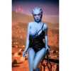 5ft 1in 156cm tall hot blue alien TPE sex doll with a slim figure and large E-cup breasts.