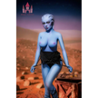 5ft 1in 156cm tall hot blue alien TPE sex doll with a slim figure and large E-cup breasts.