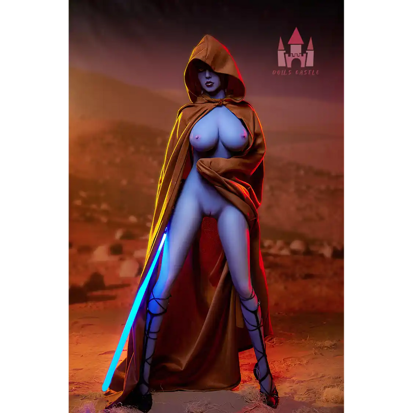 5ft 1in 156cm tall hot blue alien TPE sex doll with a slim figure and large E-cup breasts.
