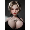1ft 11in 60cm white female mini sex doll with blonde hair, light skin and extra large breasts.