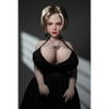 1ft 11in 60cm white female mini sex doll with blonde hair, light skin and extra large breasts.