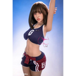 5ft 5in 155cm Asian female TPE sex doll with black hair, F-cup breasts and a slim athletic figure in a sports outfit.