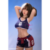 5ft 5in 155cm Asian female TPE sex doll with black hair, F-cup breasts and a slim athletic figure in a sports outfit.