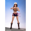 5ft 5in 155cm Asian female TPE sex doll with black hair, F-cup breasts and a slim athletic figure in a sports outfit.