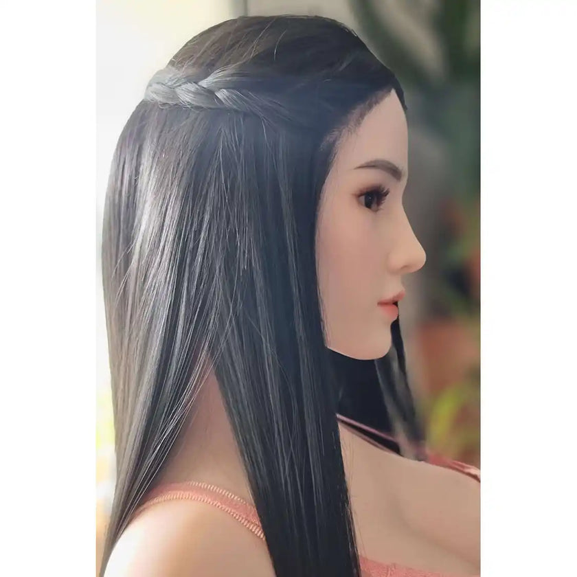 Gorgeous Lifelike 5ft 5in or 165cm tall full size silicone sex doll. with long black hair, medium sized silicone gel filled breasts and light skin. made by Future Doll.
