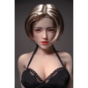 1ft 11in 60cm white female mini silicone sex doll with blonde hair, light skin and large breasts.