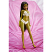 Hani goblin mini dolls – 60 cm silicone fantasy dolls in curvy and slim styles with green skin and lingerie, standing together on pink backdrop