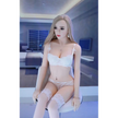 TPE sex doll from AFDoll. 5ft 2in 158cm tall. Long blonde hair with D cup breasts and a slim figure and white underwear.