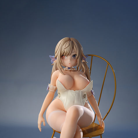 1ft 10in 55cm mini silicone anime sex doll with black hair, light skin and large breasts.  Made by AF Doll.
