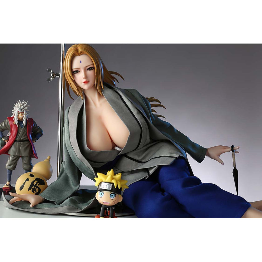 2ft 01in 65cm mini silicone anime sex doll with blonde hair, light skin and very large breasts.  Made by AF Doll.