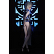 2ft 60cm anime style female mini silicone sex doll with medium breasts, light skin and a fit athletic body in a chinese dress.