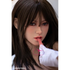 5ft 4in 165cm Asian female TPE sex doll with brown hair, C-cup breasts and a slim athletic figure in school girl outfit.