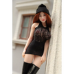 1ft 11in 60cm white female mini silicone sex doll with long red hair, light skin and large breasts.