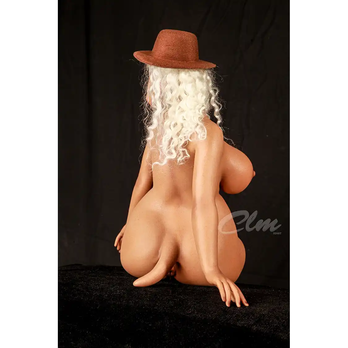 1ft 11in 60cm horse head mini silicone sex doll with large breasts, hooves and horse vagina, anus and tail.