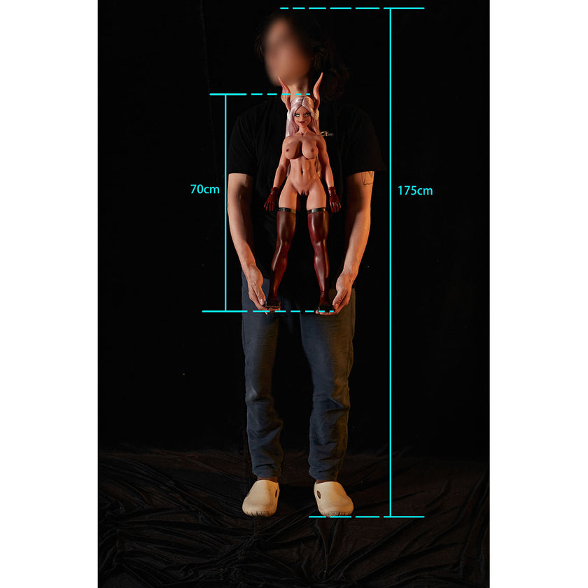 Mila is a devilishly cute 70cm mini sex doll with demon ears, anime eyes, and a sinful smirk. Silicone sculpted and ready to wreak havoc in your bed.