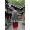 1ft 11in 60cm affordable mini female silicone sex doll with silver hair, blue eyes small breasts and a slim athletic figure.