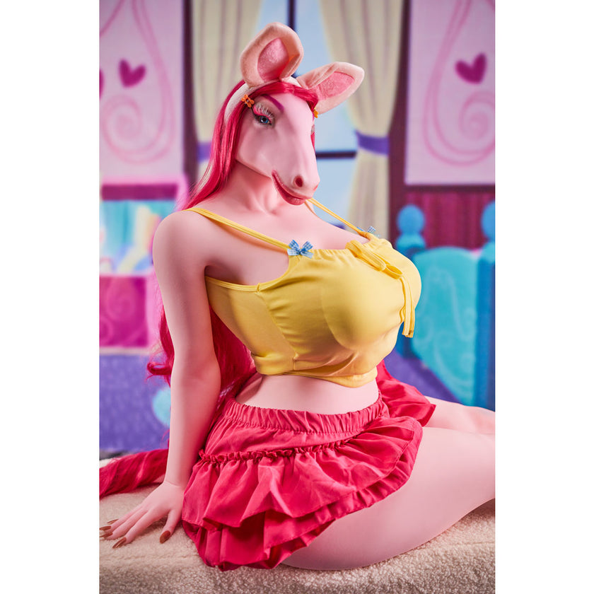 Monie is a 141cm or 4ft 8in tall hybrid sex doll made to look like your fantasy horse.