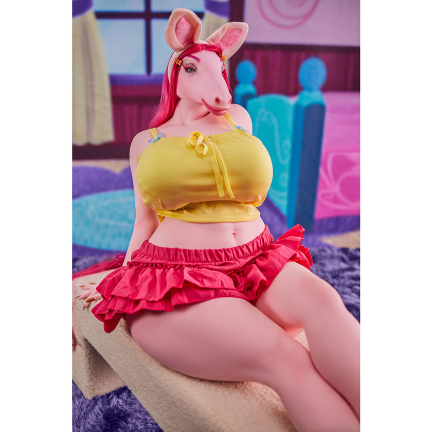 Monie is a 141cm or 4ft 8in tall hybrid sex doll made to look like your fantasy horse.