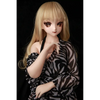2ft 60cm anime style female mini silicone sex doll with medium breasts, fair skin and a fit athletic body in a black bikini.